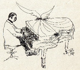 Witold Czajkowski przy fortepianie (Rysował JSS)