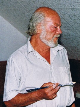 Norbert Paprotny w swojej malarskiej pracowni